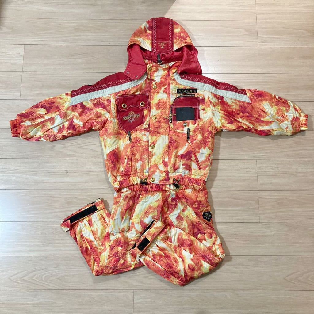 DESCENTE デサント COMPETITION スキーウェア スノーボードウェア 上下セット セットアップ Sサイズ オレンジ拍卖