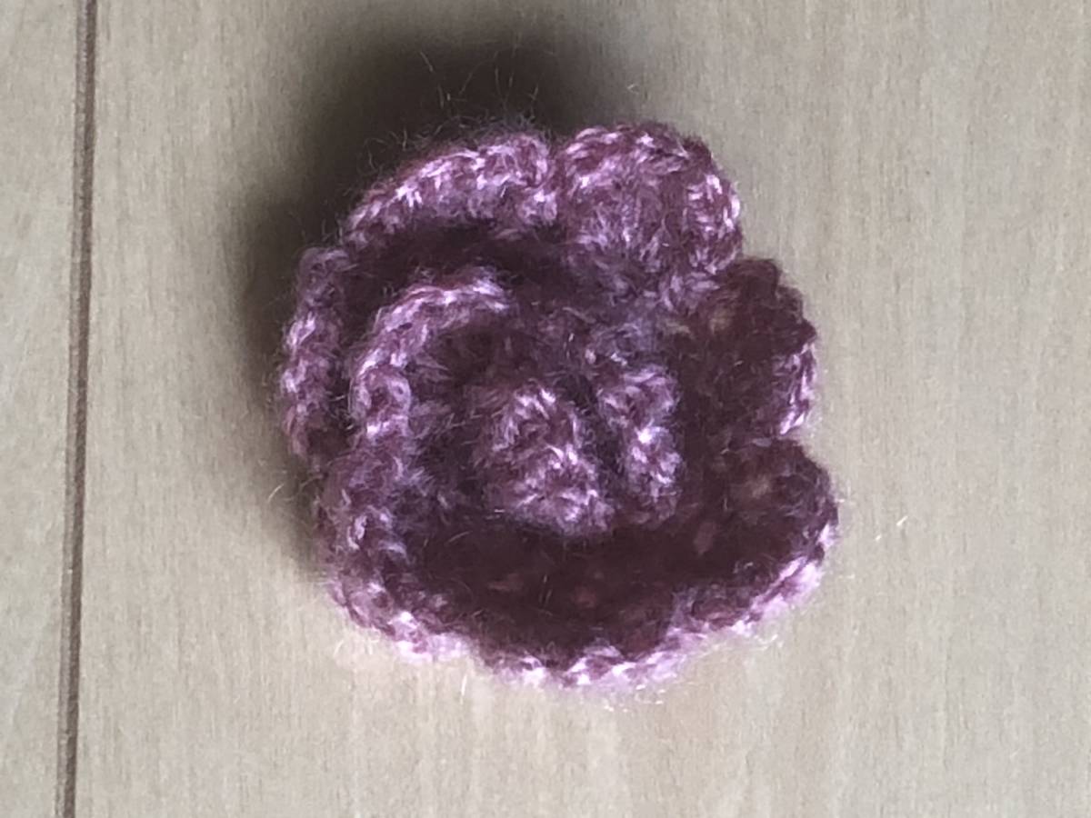 ハンドメイド モヘア毛糸 コサージュ シュシュ ヘアゴム ピンク バラ小拍卖