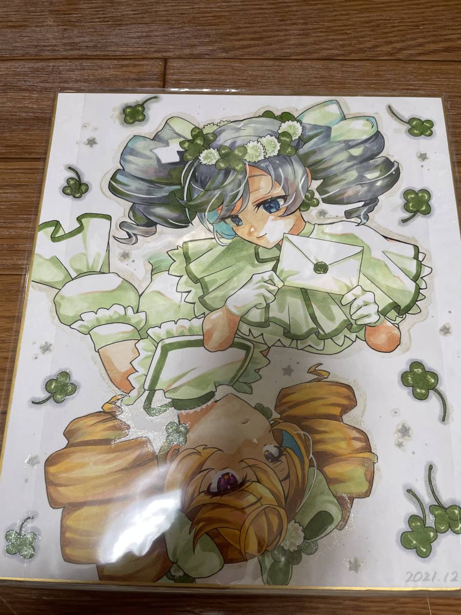 手描きイラスト ⑤ オリジナル 色紙 イラスト 大色紙 27×24センチ拍卖