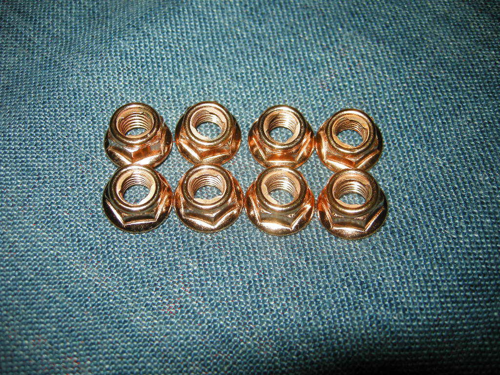 カッパーコート スチール フランジナット 8個Set M8x13mm 排気廻り カジり辛い 銅メッキナット 空冷VW ワーゲン ビートル バス拍卖