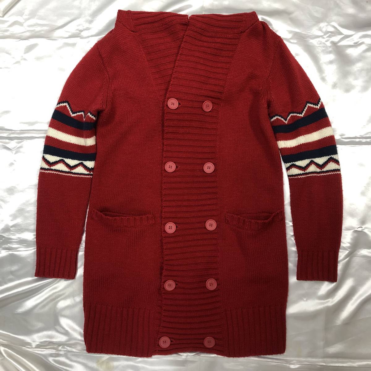 【TOMMY HILFIGER】 トミーヒルフィガー カーディガン Mサイズ セーター アウター フード ニット レッド拍卖