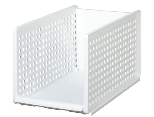 ライクイット (like-it) 衣類 収納ケース バスケット 組み合わせて使える 収納トレー ミディL ホワイト 日本製 MOS-27 奥行き拍卖