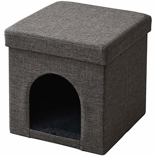 山善(YAMAZEN) 山善 ペットハウス 収納スツール ブラウン 38×38cm拍卖