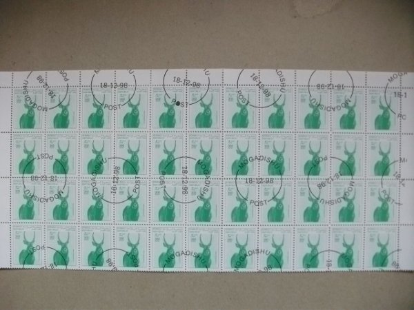 特価!(画像9枚)ソマリア切手『動物』44枚 9大シートセット拍卖