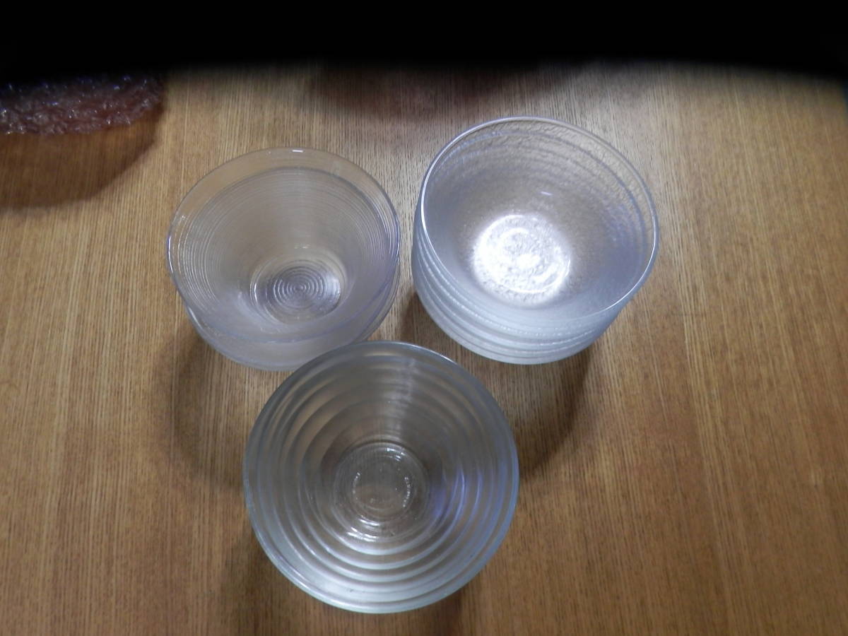 ガラス 小鉢 3種類 6個&3個&3個の12個セット 中古品拍卖