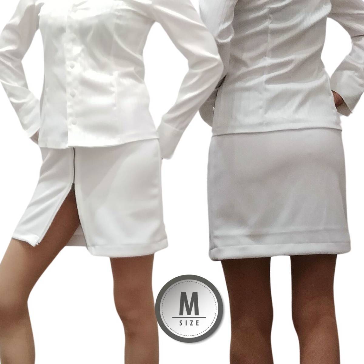 Mサイズ 白スカート 前スリット 究極大胆スリットスカート マイクロミニスカート タイトスカート 透けるスカート SEXY sexy made in Japan拍卖