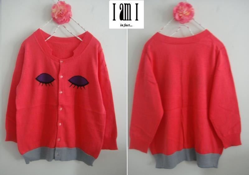 iamiリネン混フェイスカーディガン レッド拍卖