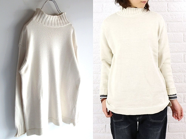 Veritecoeur ヴェリテクール コットンニット ハイネックニット タートルネックニット FREE CREAM オフホワイト 白拍卖