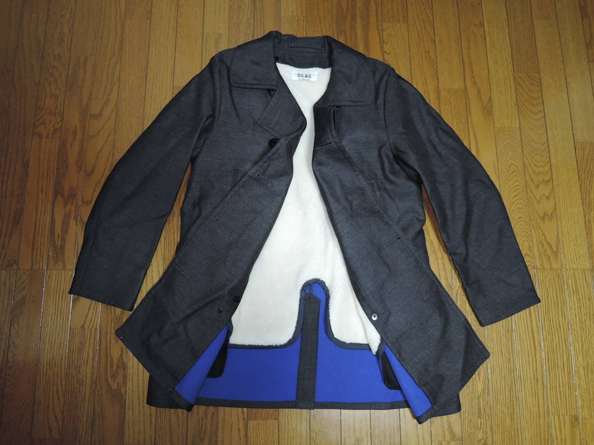 美中古 SILAS サイラス ボア ライナー Pコート S 碇ボタン 2WAY ピーコート /拍卖