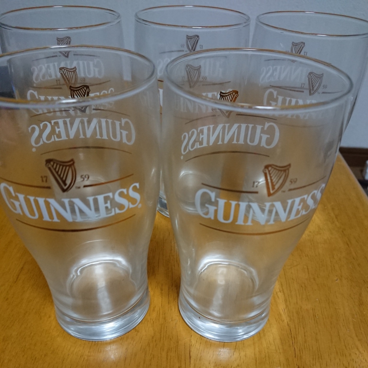 ギネスビールグラス5個セット☆GUINNESS☆非売品レア未使用コップ拍卖