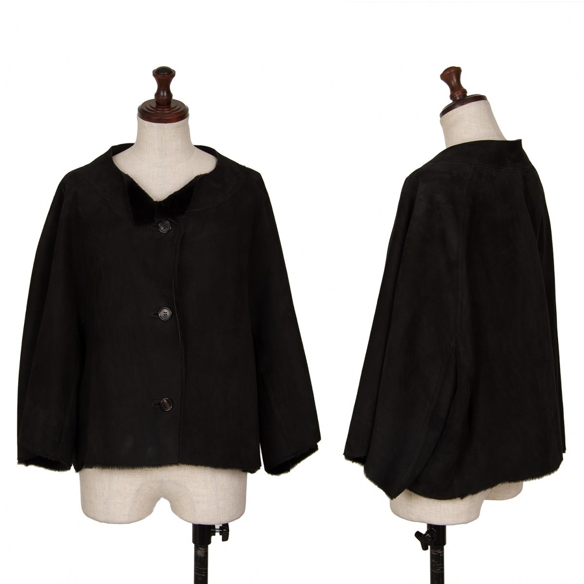 マルニMARNI ラムムートンジャケット 黒42拍卖