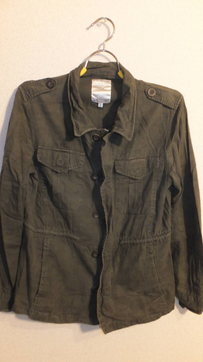 ★GROWTH BY GRAIL★Ladies Green Tops Size L レディーストップスグリーン USED IN JAPAN チェスト88-96Cm 綿100%拍卖