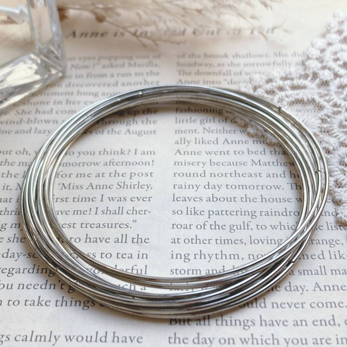 ヴィンテージバングル ブレスレット シルバー 10連 ☆ Vintage jewelry accessories A0946拍卖