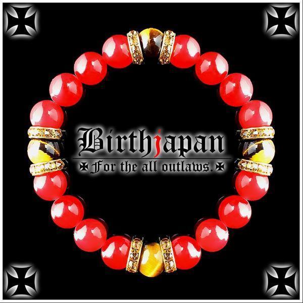 10mmロンデル&カーネリアン/虎目石タイガーアイ数珠ブレスレット拍卖