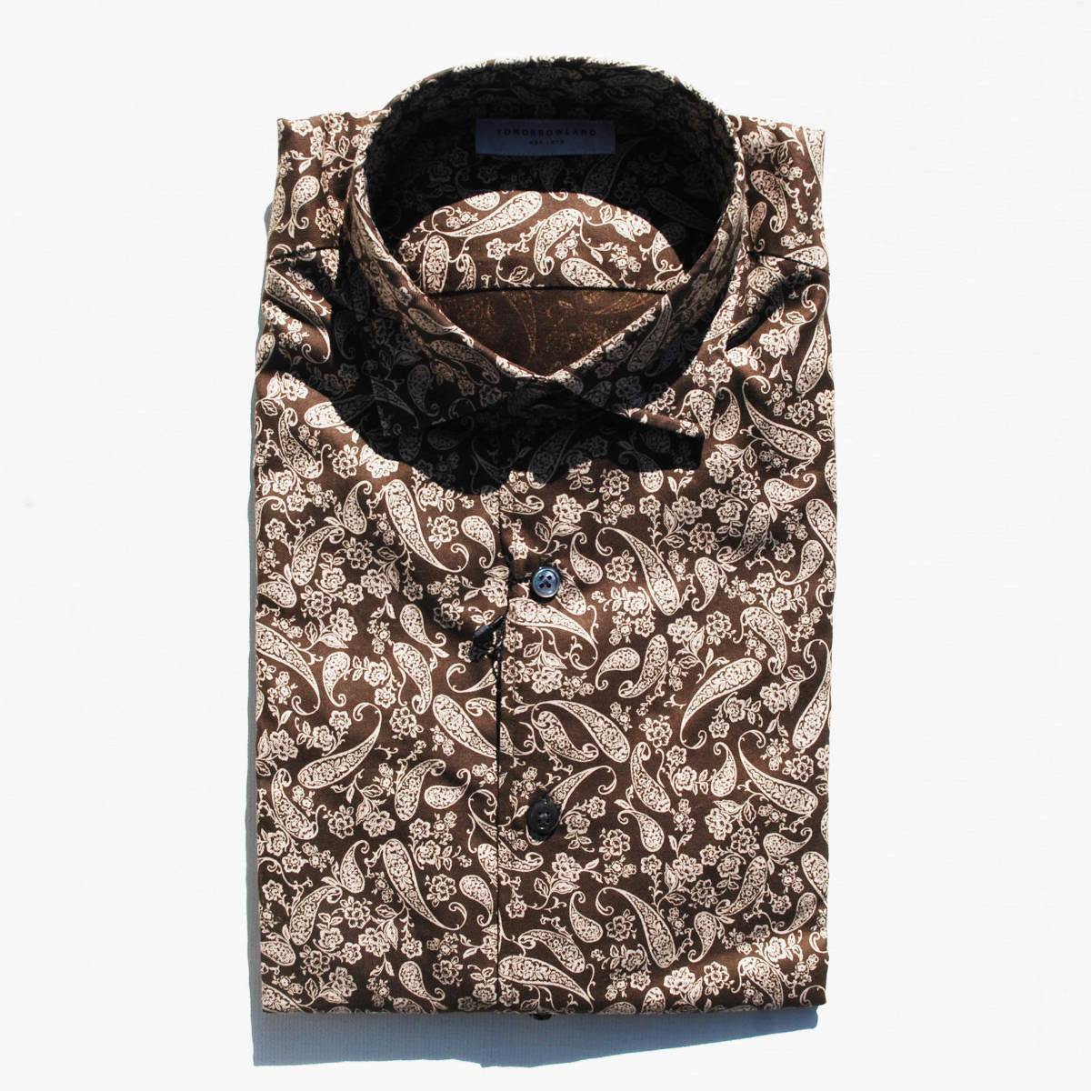 TOMORROWLAND トゥモローランド コットンビエラ ペイズリープリント セミワイドカラーシャツ拍卖