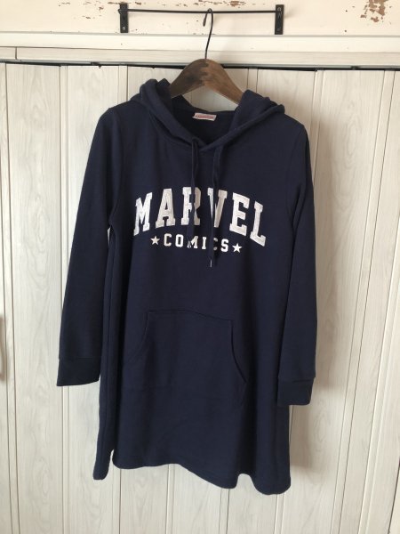 ◆MARVEL/マーベル/ロゴ入りパーカーチュニック◆g拍卖