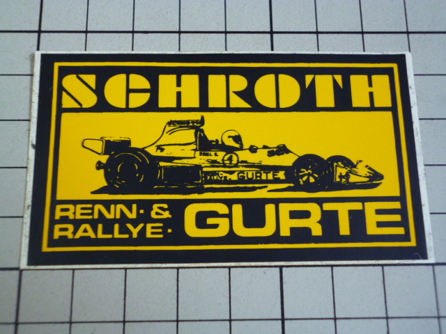 正規品 SCHROTH ステッカー 当時物 です(78×44mm) シュロス GURTE拍卖