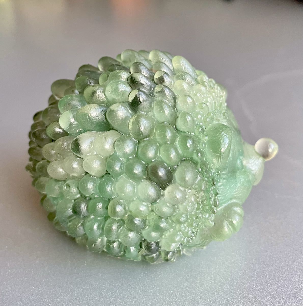 ハリネズミのオルゴナイト アベンチュリン 天然石 置物インテリア パワーストーン 魔除 お守 風水晶 幸運 ラッキー グリーン拍卖