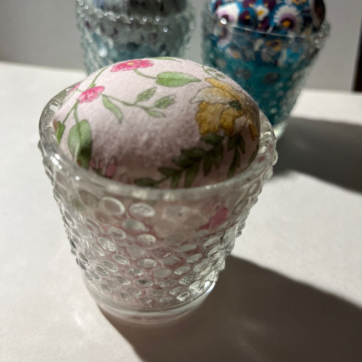 100均のグラス ピンクッション*ピンク*拍卖