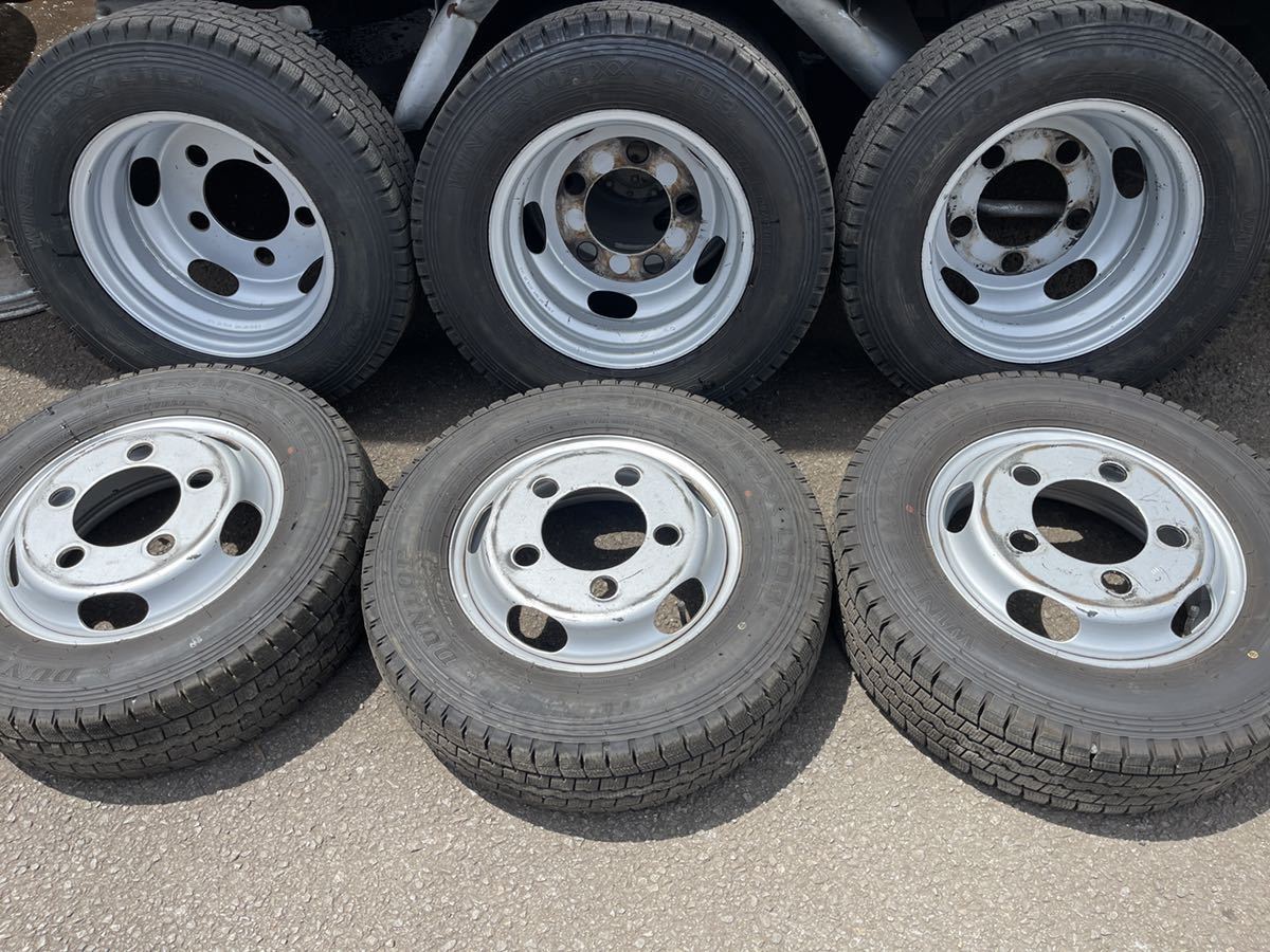 スタッドレス 195/75R15 ダンロップ LT03 ダイナ トヨエース デュトロ THB THD 15×5J 5穴 ホイール現状 6本値段拍卖