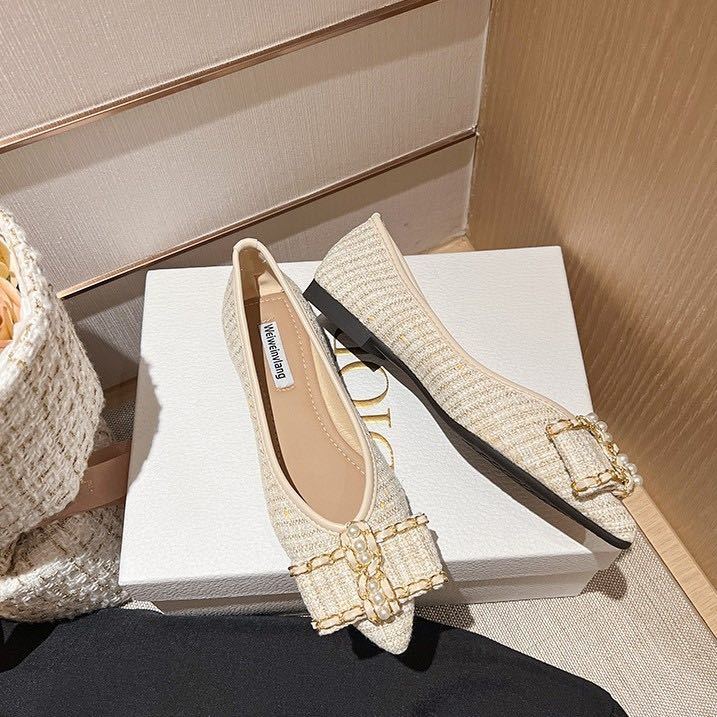 23cm パールリボン ツイード パンプス フォーマル ホワイト 【572】 ローヒール 歩きやすい 入学式 卒業式拍卖