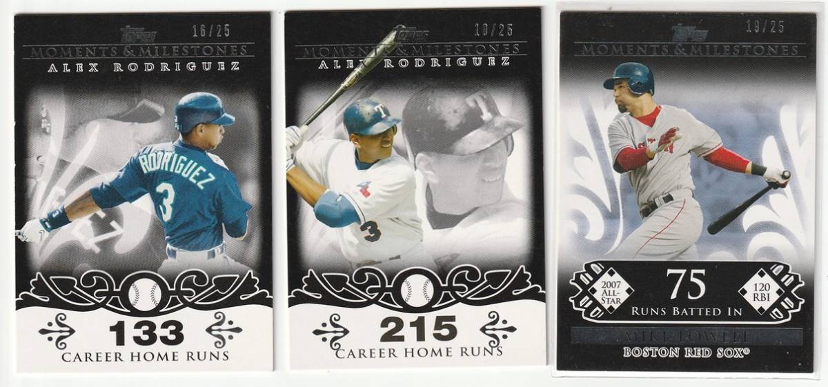 【25シリカード 3枚セット】2008 TOPPS MOMENTS & MILESTONES #1,102 ALEX RODRIGUEZ/MIKE LOWELL拍卖