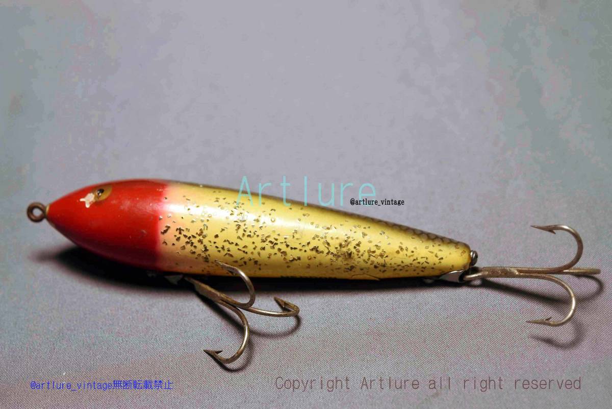 VINTAGE WOODEN LURE HEDDON  zaragossa ザラゴッサ6500(7742-65 )USA MADE #OLDLURE #ARTLURE_VINTAGE #ヴィンテージルアーへドン 拍卖