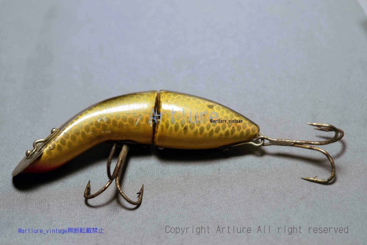 VINTAGE WOODEN LURE HEDDON BABY GAME FISHER #5400 1925~(8244-61)USA MADE #OLDLURE #ARTLURE_VINTAGE #ヴィンテージルアー拍卖