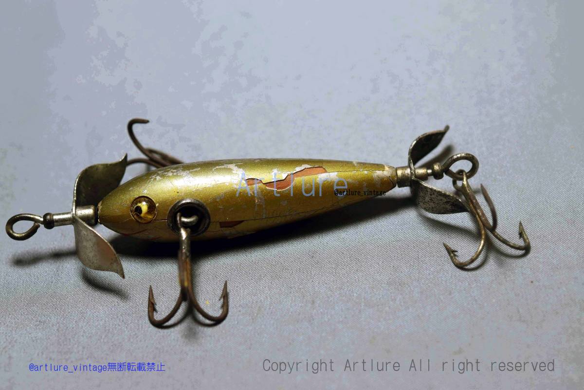 VINTAGE WOODEN LURE HEDDON 推定HEDDON DOWAGIAC KILLER??????#400????(B1107-62 )USA MADE #OLDLURE #ARTLURE_VINTAGE 拍卖