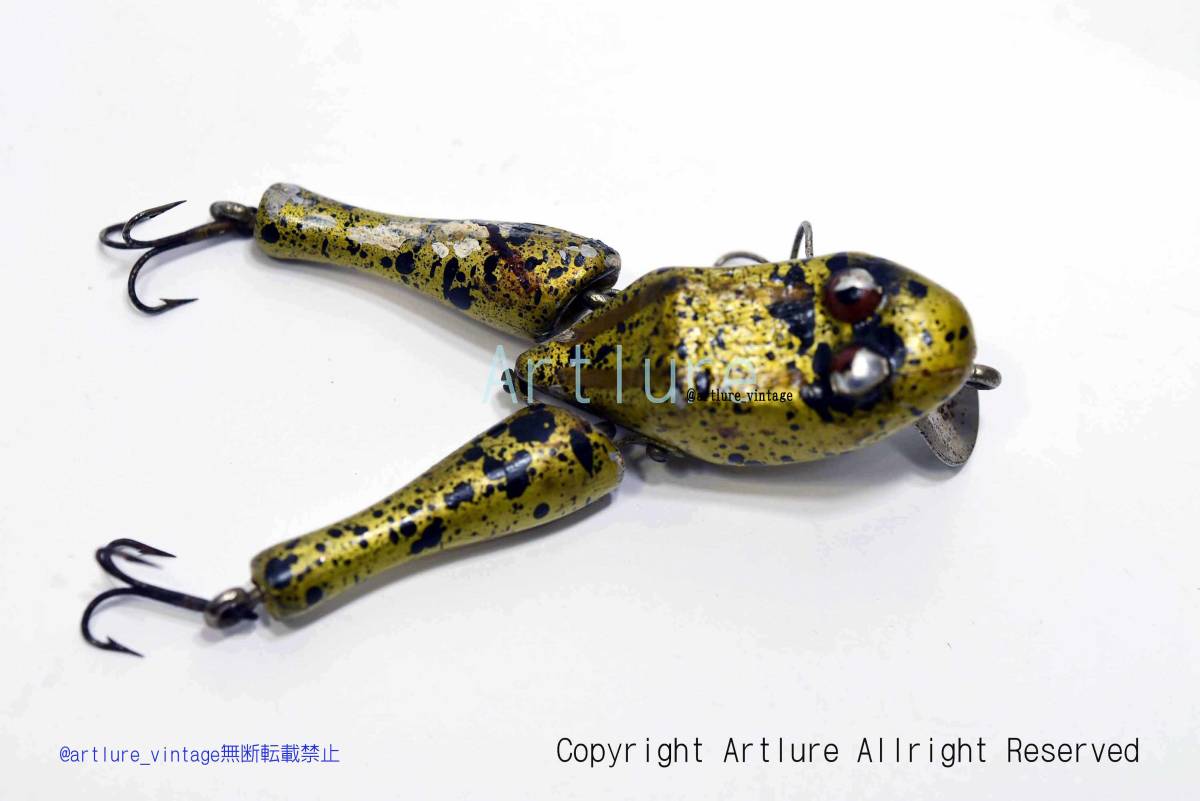 オールド珍品希少面白ルアー VINTAGE LURE POW POW WATTAFROG #72 c1940~(4299-128)USA #OLDLURE #ARTLURE_VINTAGE 拍卖
