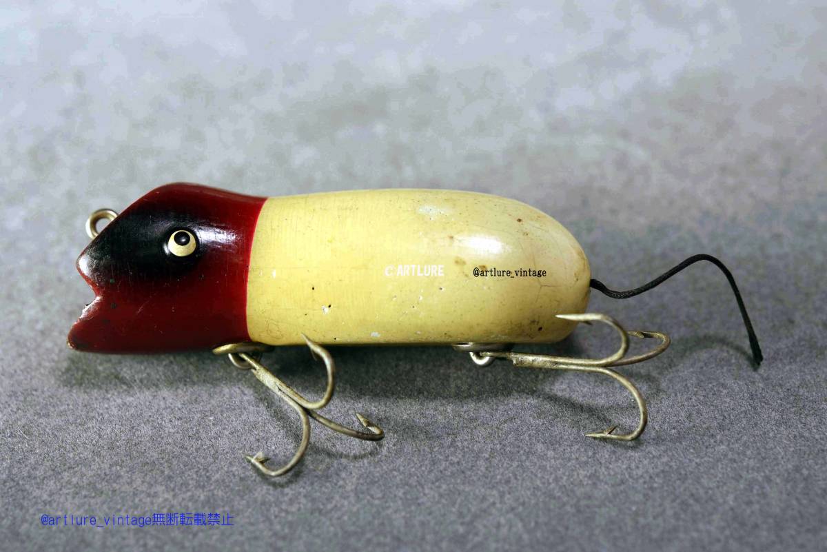 オールド珍品希少面白ルアー SHAKESPEAR SWIMMING MOUSE #6578 C1940 WOODEN LURE VINTAGE LURE (6034-140)USA #OLDLURE #ARTLURE_ 拍卖