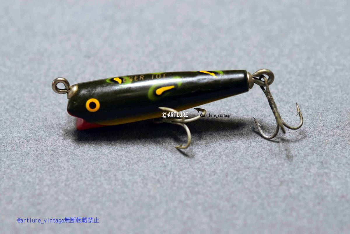 オールド珍品希少面白ルアー EGER TOT FROG WOODEN LURE VINTAGE LURE (4260-133)USA #OLDLURE #ARTLURE_VINTAGE 拍卖