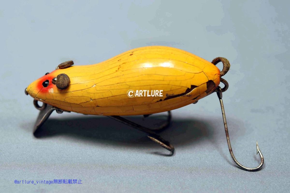 オールド珍品希少面白ルアー ABBEY IMBRIE MOUSE WOODEN LURE VINTAGE LURE (4736-221)USA #OLDLURE #ARTLURE_VINTAGE 拍卖