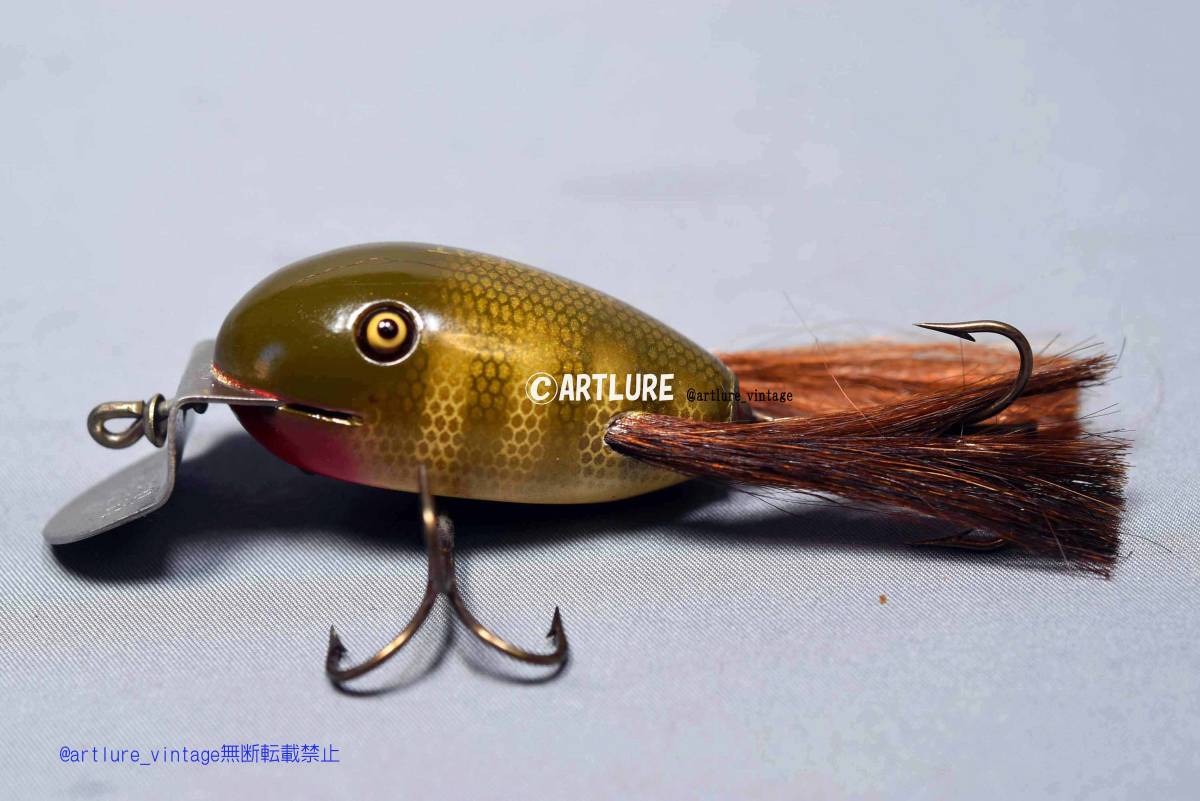 オールド珍品希少面白ルアーCCBCO GRARRETT DING BAT 5300 GLASS EYES WOODEN LURE VINTAGE LURE (4723-222)USA #OLDLURE #ARTLURE 拍卖