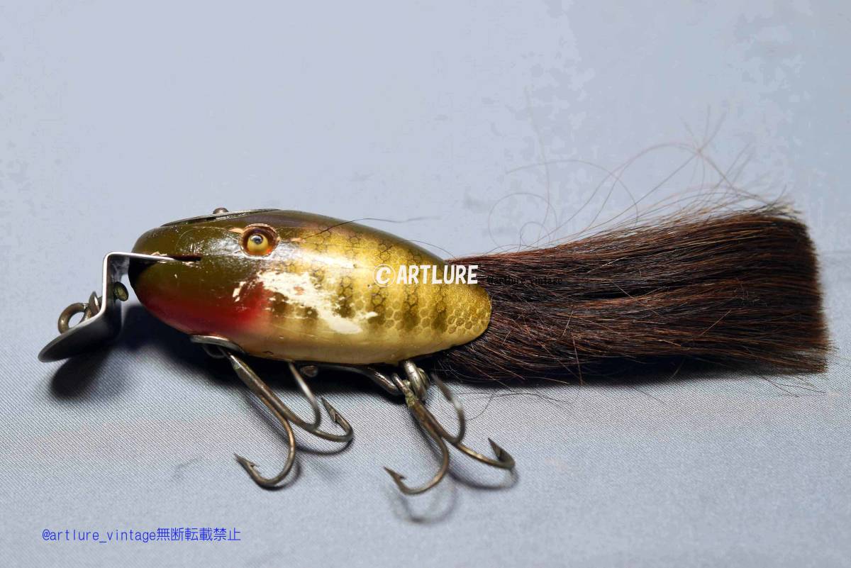 CCBCO DINGER c1939~ glass eyes wooden lure オールド珍品希少面白ルアー VINTAGE LURE (4734-221)USA #OLDLURE #ARTLURE_VINTAGE 拍卖