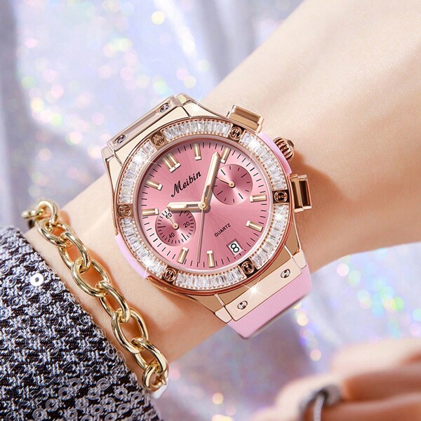 腕時計 レディース クォーツ 女性ファッション エレガントで防水性のあるクォーツ腕時計 付属機能: カレンダー, ルミナスパネル拍卖