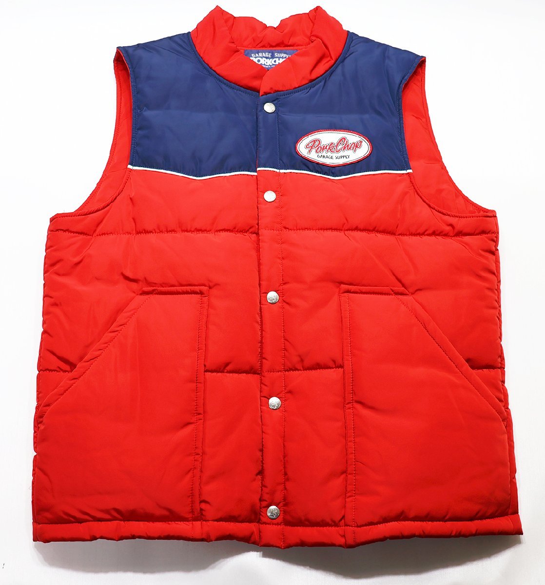 PORKCHOP GARAGE SUPPLY (ポークチョップ ガレージサプライ) RACING VEST / レーシングベスト プリマロフト 美品 レッド size L拍卖