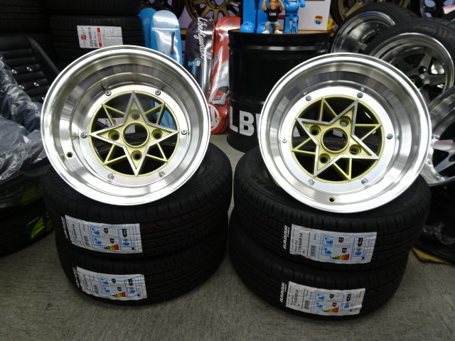 スターシャーク(ゴールド)8J-14 9J-14 114.3/4H 旧車 ホイールのみ拍卖
