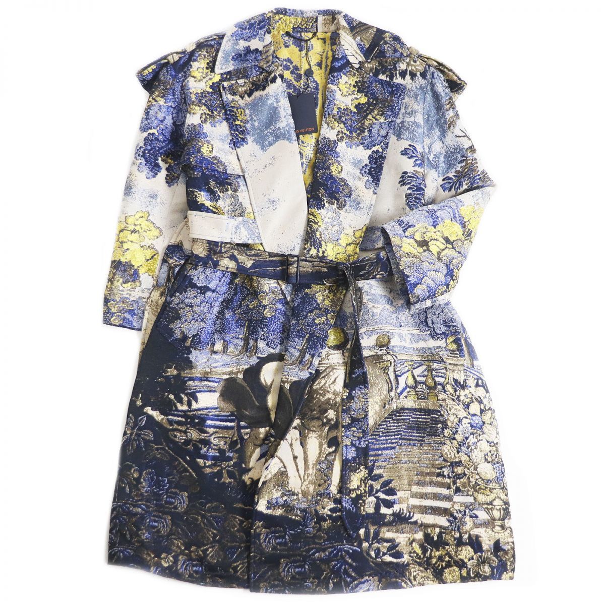未使用品□20SS LOUIS VUITTON/ルイヴィトン プレコレクション タペストリーDNA ベルト付 トレンチコート/ガウンコート 紺系 50 伊製 正規拍卖