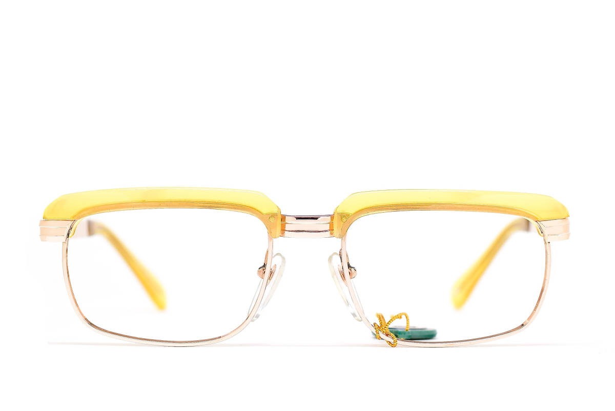 デッドストック 12金張り/セルロイド ローデンストック リチャード 型 50-16 ブロー メガネ サングラス フレーム 白甲色 ヴィンテージ拍卖