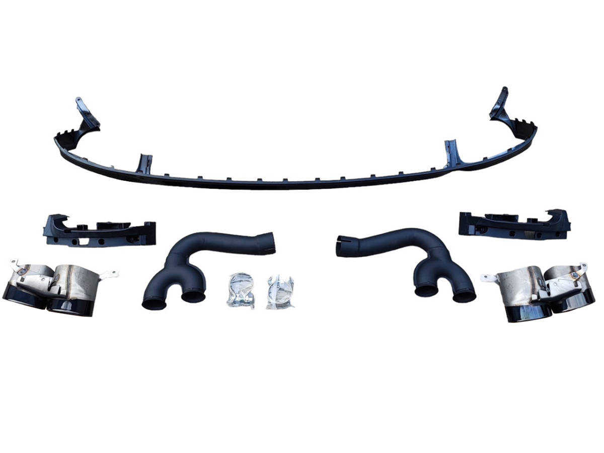 明日着 アウディ Q8 → RSQ8type リア ディフューザー マフラーカッター 黒塗装済 Audi 即納 カスタム エアロ パーツ 外装 アンダー 部品拍卖