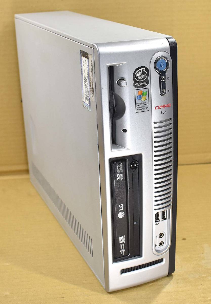 美品 HP/COMPAQ Evo Desktop D310 ST (Celeron 1.7GHz RAM:1GB(512MBx2) HDD:40GB FD DVD XPライセンス) 動作確認済 (管:DPE0拍卖