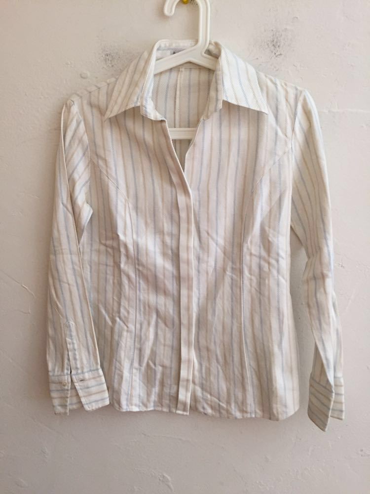 【送料無料】中古 BARNEYS NEW YORK バーニーズニューヨーク 長袖シャツ カットソー ストライプ サイズM拍卖