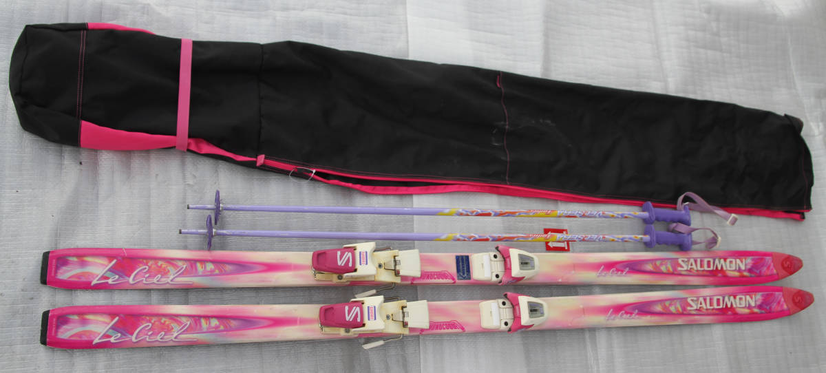 SALOMON サロモン LeCiel スキー板 165cm ポール ビンディング付き拍卖