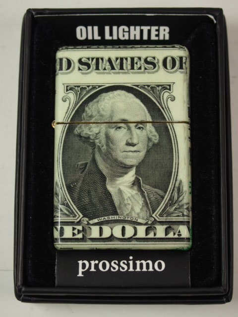 本物 ドル札 全面 6面巻き/表面 オイルライター インサイドゴールド/新品拍卖