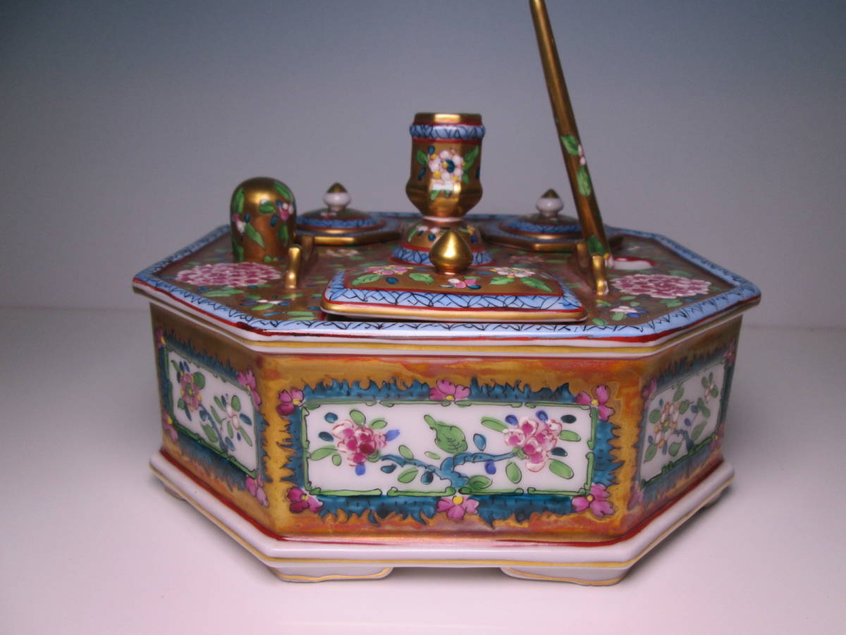 ☆西洋アンティーク・ドレスデン ビクトリア時代のインク壷セット拍卖