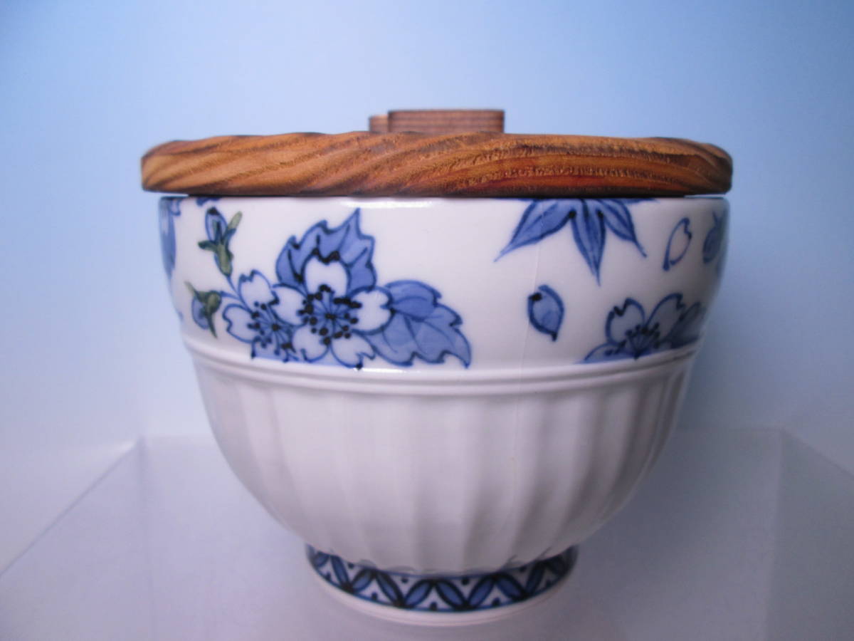 ☆ 平安 陶工 こいし陶斉 色絵 桜の花文 蓋付き丼 箱無 小鉢/料理屋さんの器/清水焼/懐石/割烹料理 他多数出品中拍卖