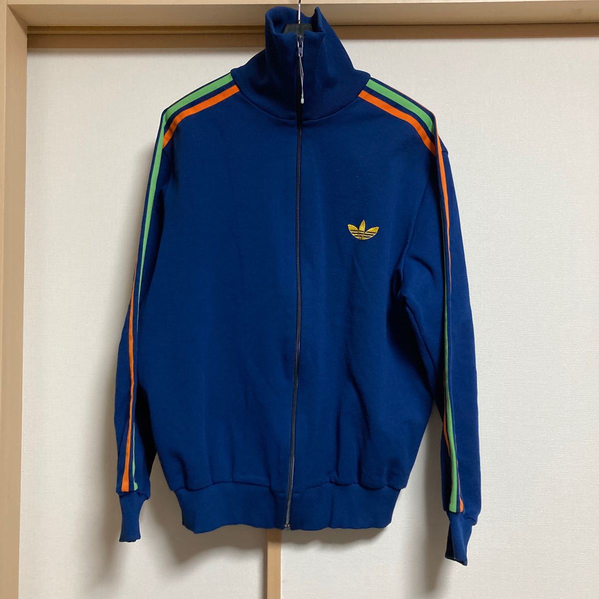 【希少】adidas アディダス トラックジャージ ビンテージジャージ ネイビー サイズ5号 メンズ デサント製 70's 80's トレフォイル 西ドイツ拍卖