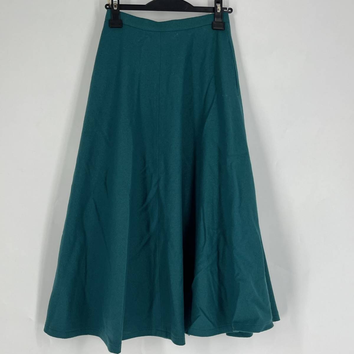 63 HANAE MORI フレアスカート ウール エメラルドグリーン リユース ultralpa bm0358拍卖