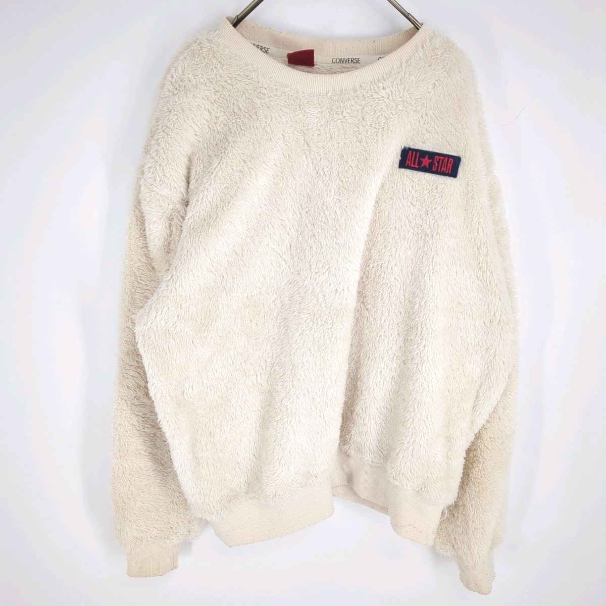 L コンバース CONVERSE ボア フリース プルオーバー オフホワイト リユース ultramto sw0622拍卖